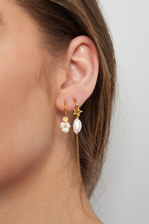 Ohrringe mit Perlenanhänger – silberner Edelstahl h5 Bild3